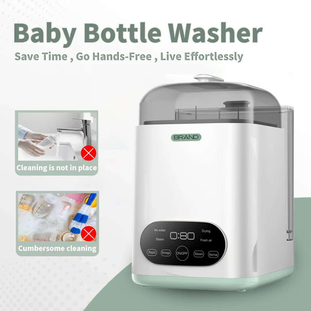 New Automatic Baby Bottle Washing Machine Quick Washing Steam Sterilization Drying Integrated Large Capacity Suitable for Babies